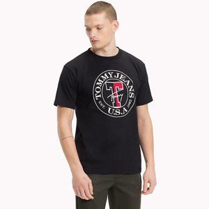 Tommy Hilfiger pánské černé tričko Circle - L (78)